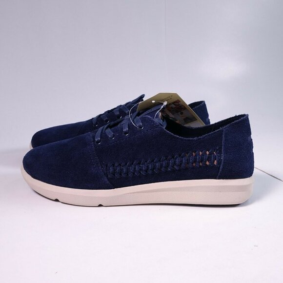 Toms Men's Del Rey Shoe 10011020 Navy Woven Suede - Picture 3 of 11